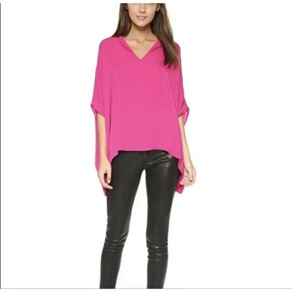DIANE VON FURSTENBERG Kora Top Women Relaxed Colorful Fuchsia Pink S 3-17 - Picture 1 of 11